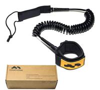 Mountocean Paddleboard Leash, All-Around 10 FT Coiled SUP Leash, Comfortable Ankle Cuff, Double Swivel, Anti-Tangle Ankle Leash for Stand Up Paddleboards