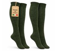 MOUNTREX® Alpaca socks, wool socks for men and women, winter socks, warm house socks, thermal socks, Green (knee stockings), 47/50 cm
