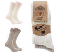 MOUNTREX Alpaca Wool Socks, Unisex Adults, Crew Length, 4 Pack, Ecru/Beige, Size Medium (UK 9-11)