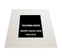 Mounts/Backs and Bags - Pack of 20-50x40cm Mount for A3 Image (Textured White) - Photo/Picture Mount Packs & Clear Resealable Bags