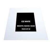 Mounts/Backs and Bags - Pack of 20-50x40cm Mount for A4 Image - (Ice White) - Photo/Picture Mount Sets & Clear Resealable Bags