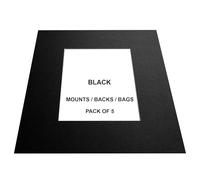 Mounts/Backs and Bags - Pack of 5-50x40cm Mount for A4 Image - (Black) - Photo/Picture Mount Kits & Clear Resealable Bags