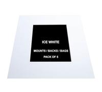Mounts/Backs and Bags - Pack of 5 - A4 Mount for A5 Image - (Ice White) - Photo/Picture Mount Kits & Clear Resealable Bags