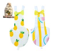 MOUNTTU 2Pcs Bird Diaper, Adjustable Parrot Diaper with Bow & Inner Pocket, Reusable & Washable Bird Clothes for Parakeet, Cockatiel, Mini Macaw, Budgie, Canary