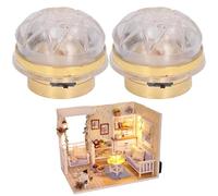 MOUNTTU 2Pcs Dollhouse Lights 1/12 Scale Battery Operated Elegant Dollhouse Miniatures with On/Off Switch for Bedroom Bathroom Living Room Lights Battery Operated Lighting