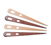 MOUNTTU 4PCS Wooden Knitting Needles, Two-Eyed Weaving Crochet Nalbinding Needle for Tapestry Sewing Making DIY Crafts Tools Nalbinding Needle Tool Tapestry