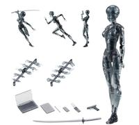 MOUNTTU Action Figures 5.91in with Inclusive Arm Accessories Movable Gestures Drawing Mannequin Poseable Figure Decorative Action Figure Body Gift for Tabletop Display Shelf (Female) Body