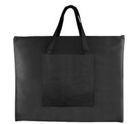 MOUNTTU Art Portfolio Bag 26x21 Inch Zipper Closure Portfolio Bag with Tote & External Pocket Waterproof Black Canvas Art Storage for Drawing Board, Poster & More Storage