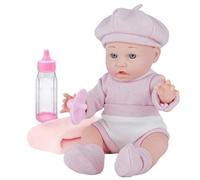 MOUNTTU Baby Doll Set 12 Inch Realistic Soft Baby Doll with Pacifier & Nursing Bottle & Small Quilt Washable Educational for Kids Soft Dolls Realistic Dolls Girl