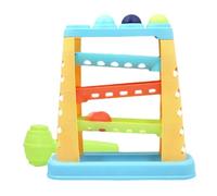 MOUNTTU Ball Drop Toy, 4 Tier Ball Drop Tower with Swirling Ramps, Hammer & 4 Balls, ABS Plastic Educational Toy for Babies Toddlers 3 Years Old Toddler Toys Cause and Effect Toys Tower