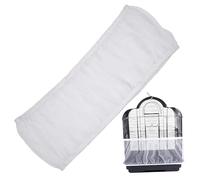 MOUNTTU Bird Cage Netting Seed Catcher Anti-Scatter Mess-free Adjustable Bird Seed Catcher with Elastic See-through Fine Mesh Cage for Parrot, Parakeet, Macaw, M