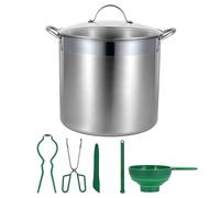 MOUNTTU Canning Pot ＆ Canning Kit 7Pcs/Set 21.5 Qt Water Bath Canner Pot Food Grade Satinless Steel with Rack and Lid Supplies