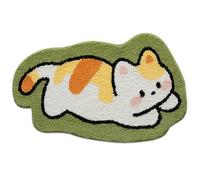 MOUNTTU Cat Bath Mat 20x32 inch Extra Absorbent Soft Non Slip Cartoon Rug Washable Reusable Cute Bathroom Rug