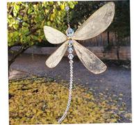 MOUNTTU Dragonfly Suncatchers 6x6" Crystal with Beading Elegant Rustic Hanging Dragonfly Decor for Window Home Office Garden Car Sun Catcher Beads Suncatchers