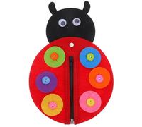 MOUNTTU Felt Board for Toddlers, Non-Woven Ladybird DIY Kit, Learn to Zip and Button DIY Ladybird Craft Early Learning Basic Life Skills for Kids Button Practice for Kids