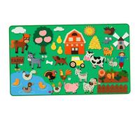MOUNTTU Felt Board Story Sets, Farm Animals Felt Baby Activity Book Early Learning Interactive Hanging Wall Activities for Toddlers Kids Baby Busy Board Busy Book