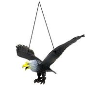 MOUNTTU Hawk Decoy, PVC Lifelike Flying Hawk Decoy to Scare Birds Away with Hanging String Decorative Bird Repellent Devices Outdoor Garden to Scare Birds Away Bird Devices