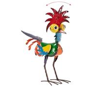 MOUNTTU Metal Rooster 8.7 Inch Tall Rooster Statue 3D Wacky Metal Chicken Yard Art Colorful Yard Decor for Garden Backyard Patio Lawn