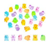 MOUNTTU Mini Capybara Figures 24Pcs 6 Color & Style Glow in the Dark Mini Capybara DIY Friendly Decorative Resin Animals for Micro Landscape, Dollhouse, Bonsai Resin Animals