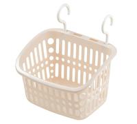 MOUNTTU Modern/Minimalist Plastic Shower Caddy Hanging Storage Basket with Hook and Draining Holes, Space-Saving Small Shower Baskets for Inside Shower Bathroom Kitchen Dorm, White, Black