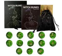 MOUNTTU Runes Set 13Pcs Rune Stones with Guide Book & Velvet Pouch Witchcraft Supplies Divination Tools for Beginners and Experienced Users Rune Stones Witchcraft Supplies Divination Tools