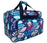 MOUNTTU Sewing Machine Bag Large Capacity Leaf Pattern Sewing Machine Case with Handle Zippered Nylon Carrying Case for Boarding School, Travel Carrying Bag