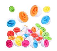 MOUNTTU Shape Sorters for Toddlers 1-3, 12PCS Matching Eggs Build in Number, Shape&Color Sorting Toys, Educational Toy Eggs for Kids Birthday Party Gifts Matching for Toddlers 1-3