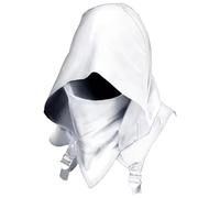 MOUNTTU White Hood Rogue Cowl Hood Scarf Unique Medieval Assassin Costume, Winter Sleeve Costume, Unisex Coat Hat for Halloween Cosplay and Daily Use Medieval Cloak with Men