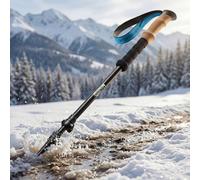 Walking Poles 2 Pack, Adjustable Collapsible Trekking Poles for Men & Women with Quick Lock, Lightweight Hiking Poles with Natural Cork Grip for Hiking, Camping & Backpacking