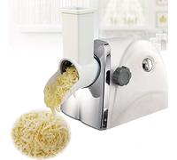 MOUNW Commercial Electric Rotary Cheese Shredder, 3 Stainless Steel Drum Blades, Quick Shred - 1min/180 Pieces, Silver, ABS Plastic, Stainless Steel