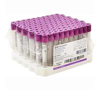 MOUNW Vacuum Blood Collection Tubes, 100 Pcs 6mL EDTA Centrifuge Tubes, Plastic Blood Tubes with Purple Top, 13 X 100mm