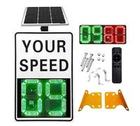 moupeaktain 20"×27"/24"×35" Solar Powered Radar Speed Limit Sign, IP65 Aluminum Speed Radar Feedback Sign, Radar Speed Display Sign for Streets & Neighborhoods White-60×90cm
