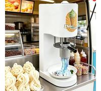 moupeaktain Commercial Ice Cream Machine, 80W Spaghetti Ice Cream Press, Ice Cream Noodle Maker Machine with 4 Shapes, 28-30l/H for Dessert Shop/Cafe/Restaurant/Food Truck