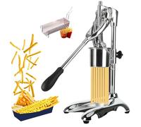 moupeaktain Manual Long French Fries Maker Machine Stainless Steel 30cm Potato Strips Machine Fried Chips Squeezer Extruder 12 Holes,B
