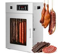 moupeaktain Meat Dryer and Sausage Dryer, Stainless Steel Meat Curing Chamber with 30-90℃ Digital Temp, 24h Timer, 14 Hooks, 800W Food Drying Cabinet for Jerky, Bacon, Fish, Poultry