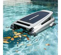 moupeaktain Solar Pool Skimmer Robot, Automatic Hands-Free Pool Cleaner, Dual Charging, All-Weather Cleaning, Smart Obstacle Avoidance, 450μm Filter, 3.8l Basket for Inground & Above Ground Pools