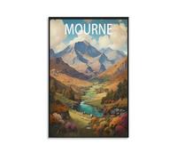 Mourne Mountains Ireland Vintage Travel Poster Landscape 16x24inch(40x60cm) Canvas Wall Art Posters for Living Room Decor Paintings for Home Decor