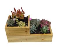Mourne Wood Binnian Medium 2 Tiered Wooden Planter: Outdoor, Garden Planters - Space-Efficient Design for Vibrant Flowers and Greenery