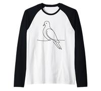 Mourning Dove Line Art Birdwatcher Raglan Baseball Tee