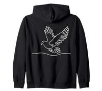 Mourning Dove Line Art Birdwatcher Zip Hoodie