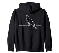 Mourning Dove Line Art Birdwatcher Zip Hoodie