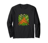Mourning Doves and Lily of The Valley Spring Romance Art Long Sleeve T-Shirt