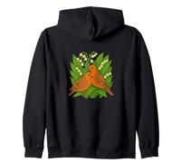 Mourning Doves and Lily of the Valley Spring Romance Art Zip Hoodie