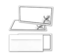 Mourning papers by GUSTAV NEUSER 15x Mourning cards set with envelope DIN LANG motif black mourning frame with feather thank you cards mourning without window dignified condolence card