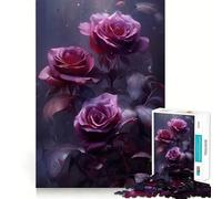 Mourning Red Roses 1000 Pieces Jigsaw Puzzles for Adults Strong Logic Toy Relaxing Fun Clear Edge Memorable Gift (50x75cm)