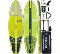 MOUSA 10’8 * 35 Extra Wide Inflatable Stand Up Paddle Board, Stable Paddleboard SUP for 2 People/Family, Anti-Slip FULL EVA Deck,Shoulder Strap, 3 Handles, 100L Backpack, All-Round Sup Board, Big Fin