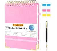Mousbull Top Spiral Notebook, A4 Hardcover Top Bound Steno Pads, 240 Pages 100gsm College Ruled Left Handed Notebook Journal for Work, School, Meeting Writing - Pink, 8.5" x 11"