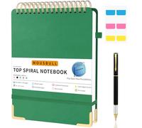 Mousbull Top Spiral Notebook, A4 Hardcover Top Bound Steno Pads, 240 Pages 100gsm College Ruled Left Handed Notebook Journal for Work, School, Meeting Writing - Green, 8.5" x 11"