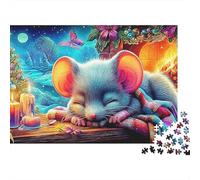 Mouse 1000 Piece Jigsaw Puzzle for Adults Sleepy Mouse in Cozy Cabin Hard Premium Thick Sturdy Vibrant Challenging Stress Relief 70x50cm/1000pcs