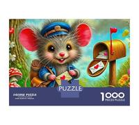 Mouse 1000-Piece Jigsaw Puzzle for Puzzle Mouse Mailman Enthusiasts Classic Educational Games Recycled Cardboard 38x26cm/1000pcs